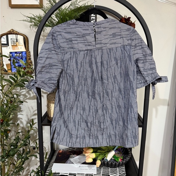 Derek Lam Io crosby Gray Textured Short Sleeve Tee size 6 - Picture 7 of 8